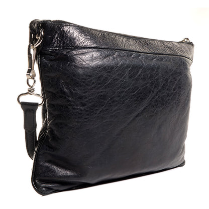 Balenciaga Chevre Giant 21 Silver Hardware Flat Handle Clutch Black 3 of 11