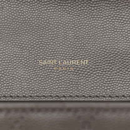 Saint Laurent Grain De Poudre Textured Mixed Matelasse Medium Triquilt Monogram Satchel Fog 7 of 11