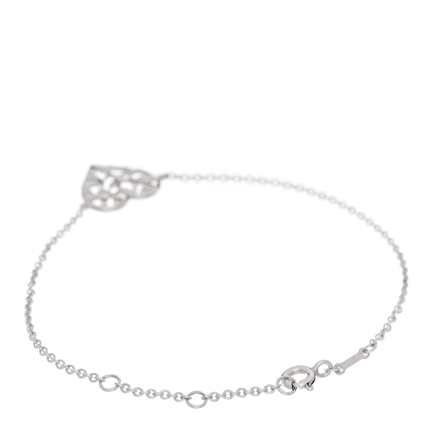 Tiffany Sterling Silver Paloma Picasso Olive Leaf Heart Bracelet 2 of 5