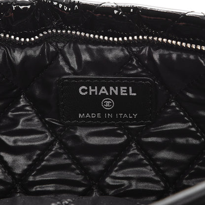 Chanel Patent Calfskin Quilted Beauty CC Clutch Black 6 of 8