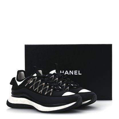 Chanel Mixed Fibers Suede Calfskin CC Sneakers 39 White Black 11 of 11