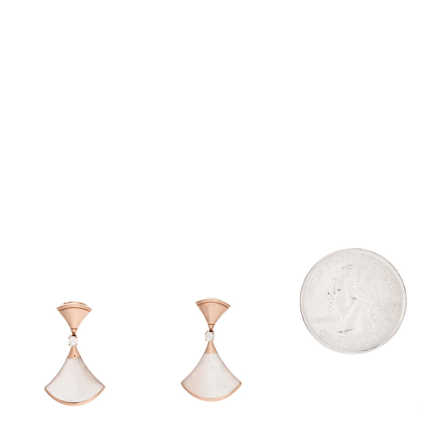 Bulgari 18K Rose Gold Diamond Mother of Pearl Divas' Dream Earrings 2 of 5