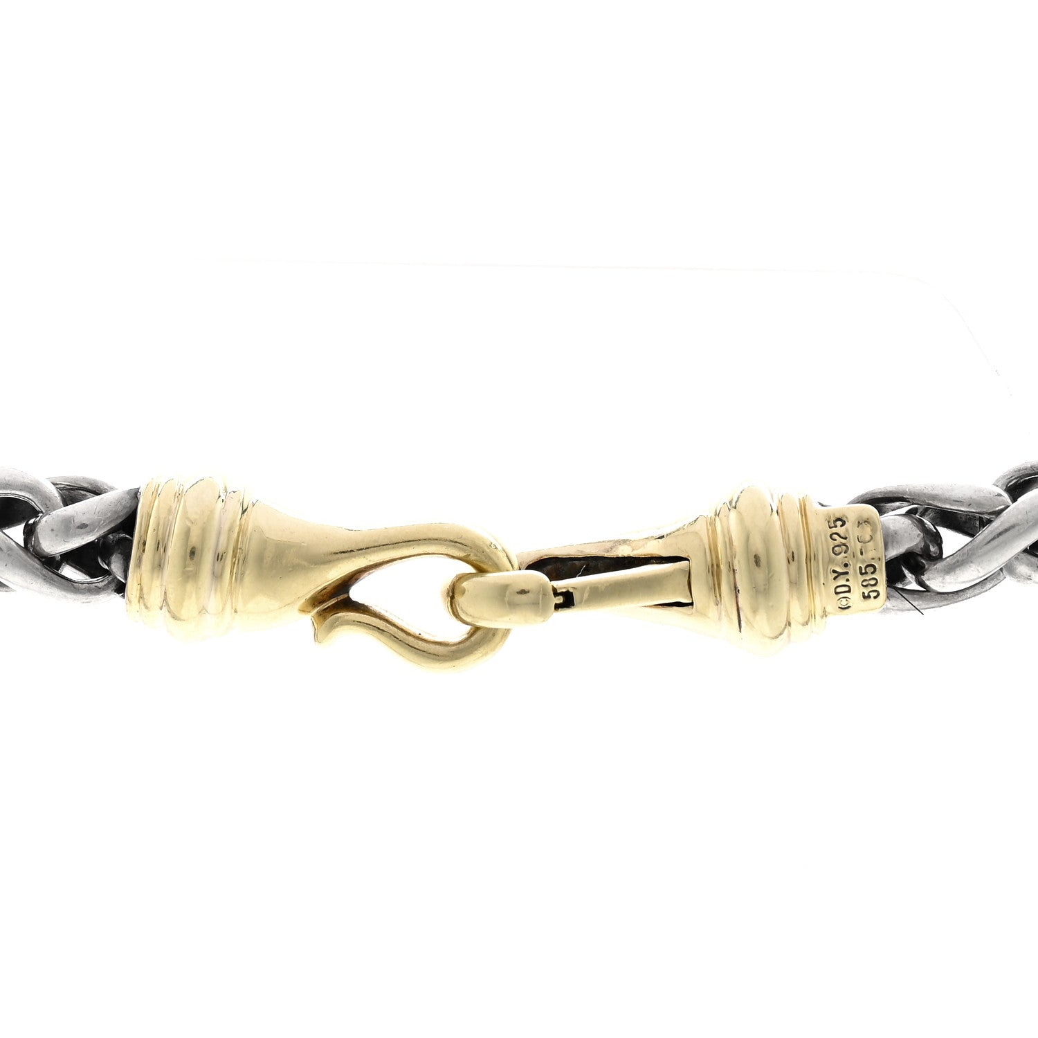 David Yurman Sterling Silver 14K Yellow Gold 8mm Wheat Chain