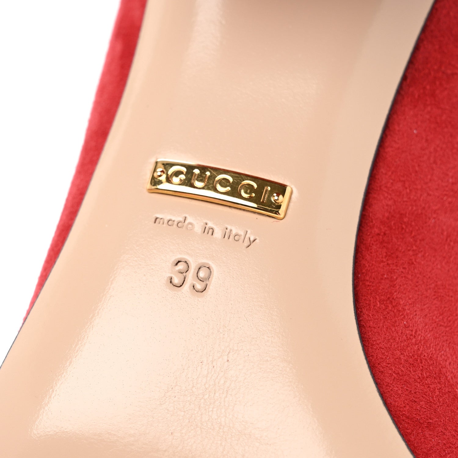 Gucci Kid Scamosciato GG Marmont Fringe 50mm Loafer Pumps 39 Vulcanic Red 7 of 10