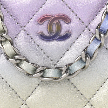 Chanel Metallic Gradient Calfskin Quilted Camera Case Blue Yellow Purple 8 of 11