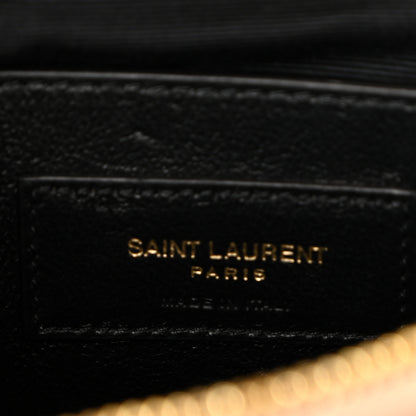 Saint Laurent Sheepskin Matelasse Chevron Monogram Medium College Bag Dark Beige 6 of 9