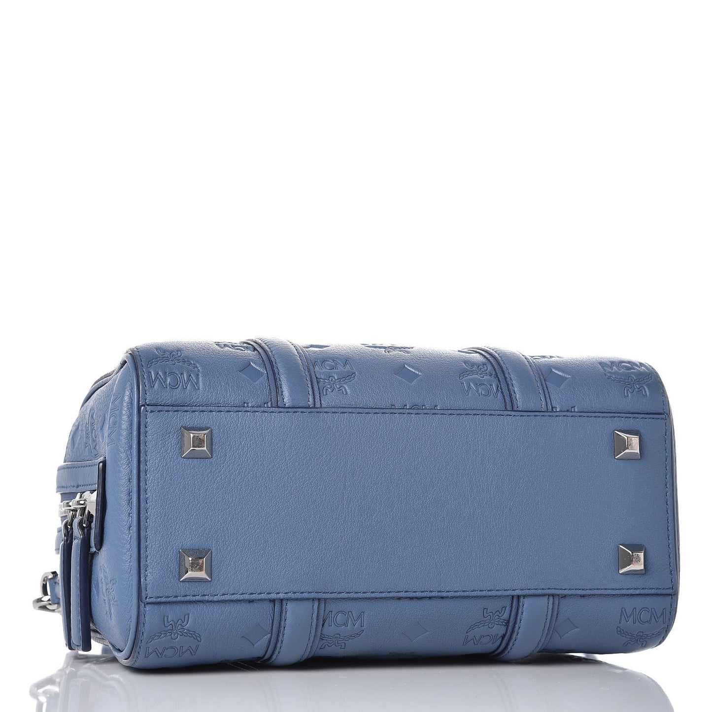 Calfskin Ottomar Monogram Small Boston Bag Blue