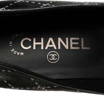 Chanel Velvet Moccasin Loafers 39 Black 7 of 8
