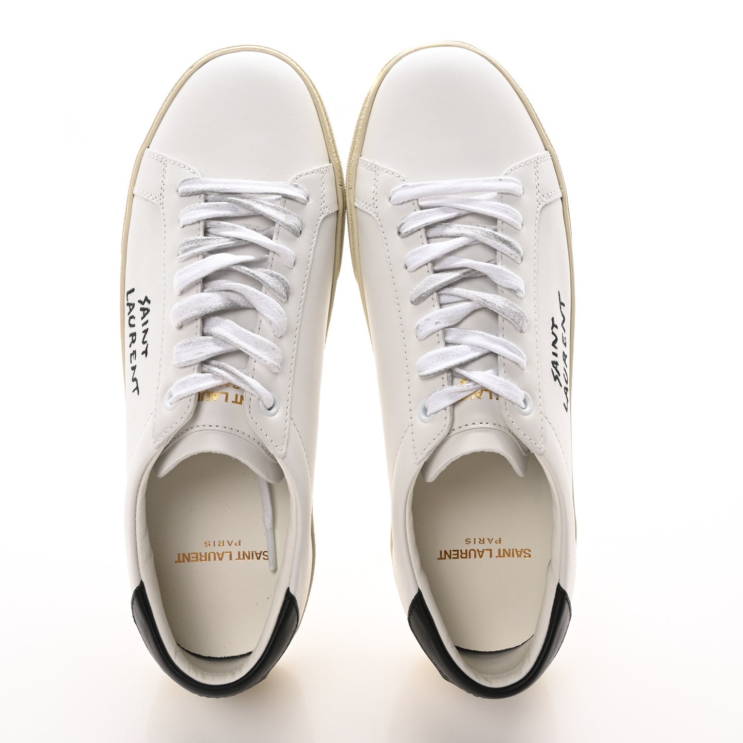 Calfskin Embroidered Court Classic Sneakers 38 White Black