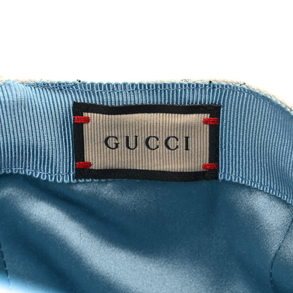 Gucci Canvas Lame GG Monogram Rush Baseball Hat L Gardenia Silver 8 of 9