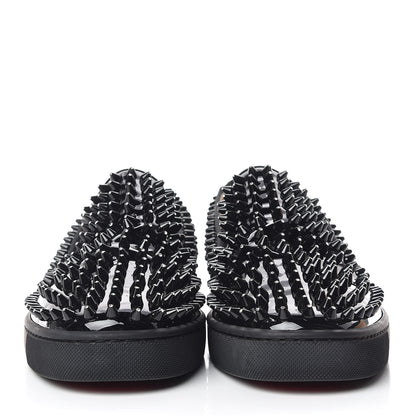 Christian Louboutin Patent Spikes Mens Galactokai Flat 42 Black Lucido 2 of 10