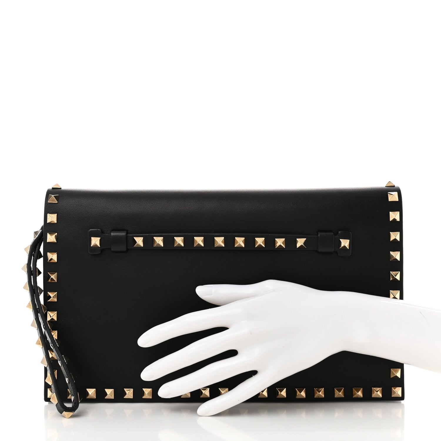 Valentino Garavani Nappa Rockstud Wristlet Clutch Black 2 of 9