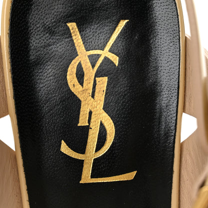 Saint Laurent Patent Calfskin Tribute 75 Platform Sandals 37.5 Nude Powder 8 of 10