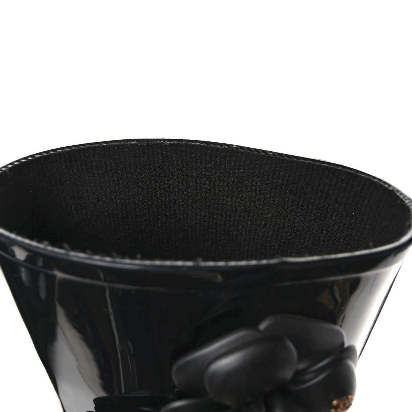 Rubber Camellia Rain Boots 38 Black