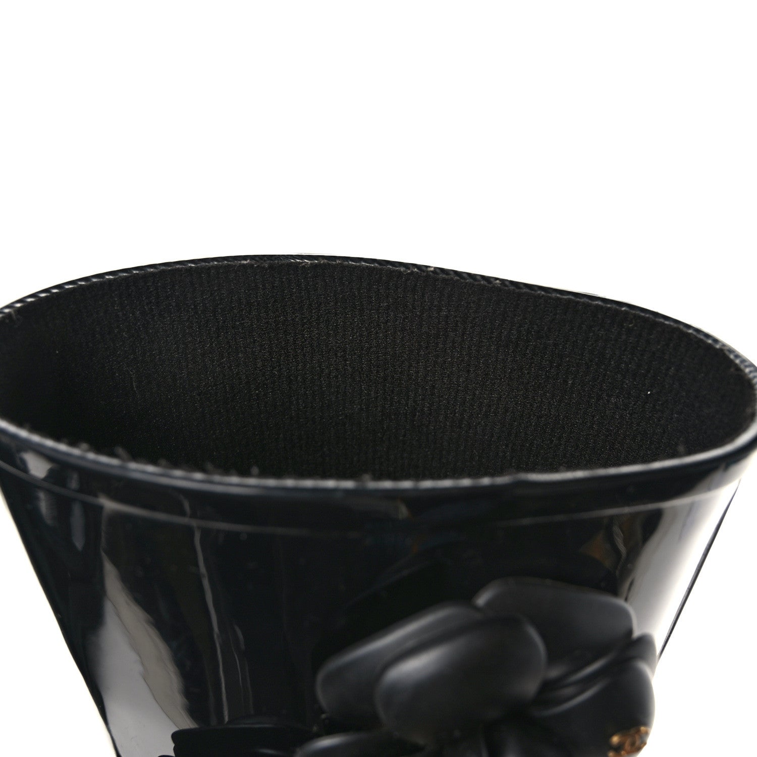 Chanel Rubber Camellia Rain Boots 38 Black 8 of 8