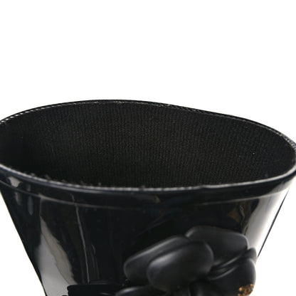 Chanel Rubber Camellia Rain Boots 38 Black 8 of 8