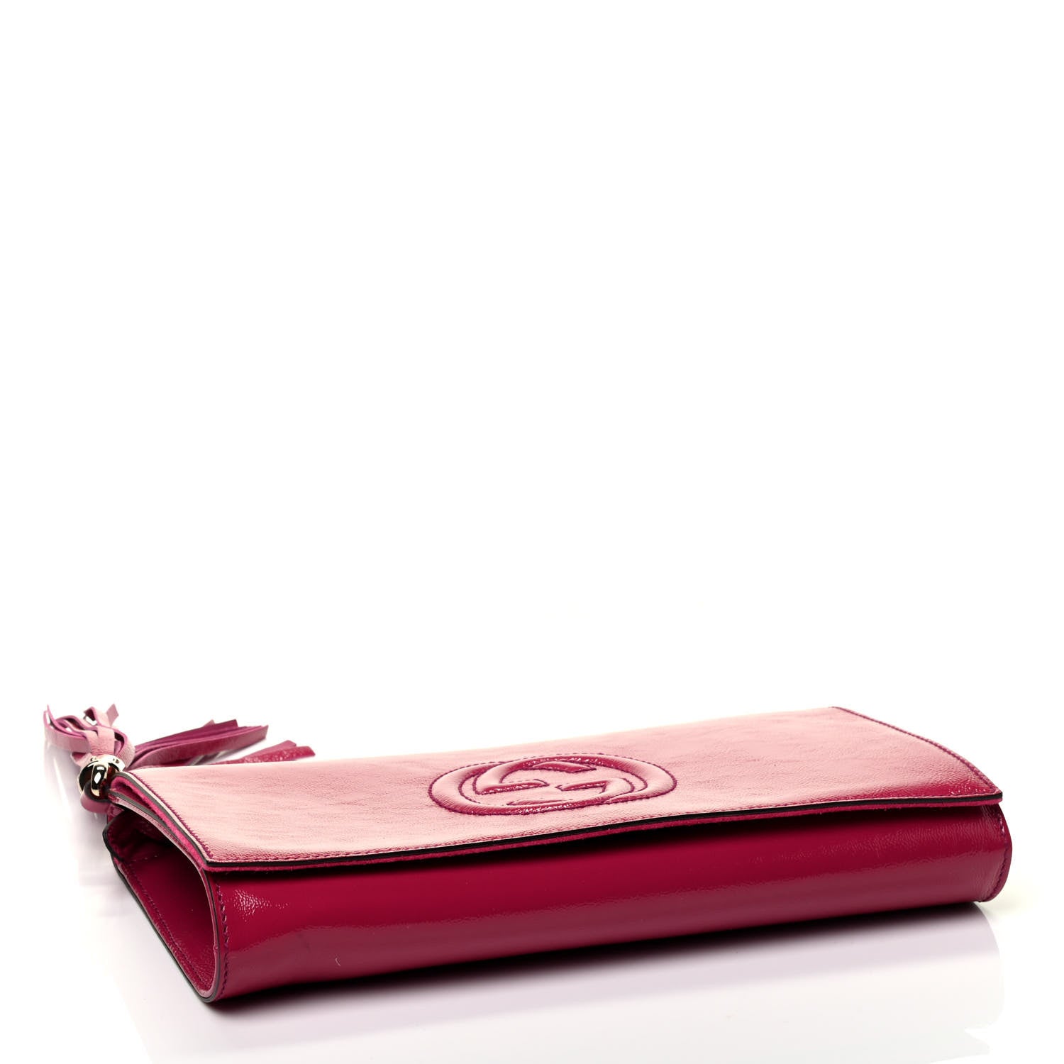Gucci Soft Patent Medium Soho Clutch Bright Bougainvillea 4 of 8