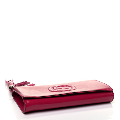 Gucci Soft Patent Medium Soho Clutch Bright Bougainvillea 4 of 8