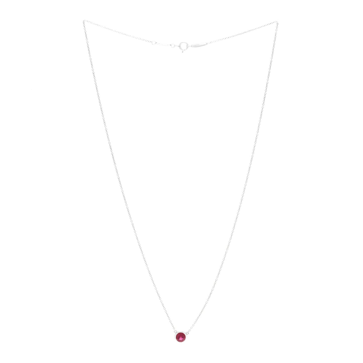 Platinum Ruby Elsa Peretti Color By The Yard Pendant Necklace