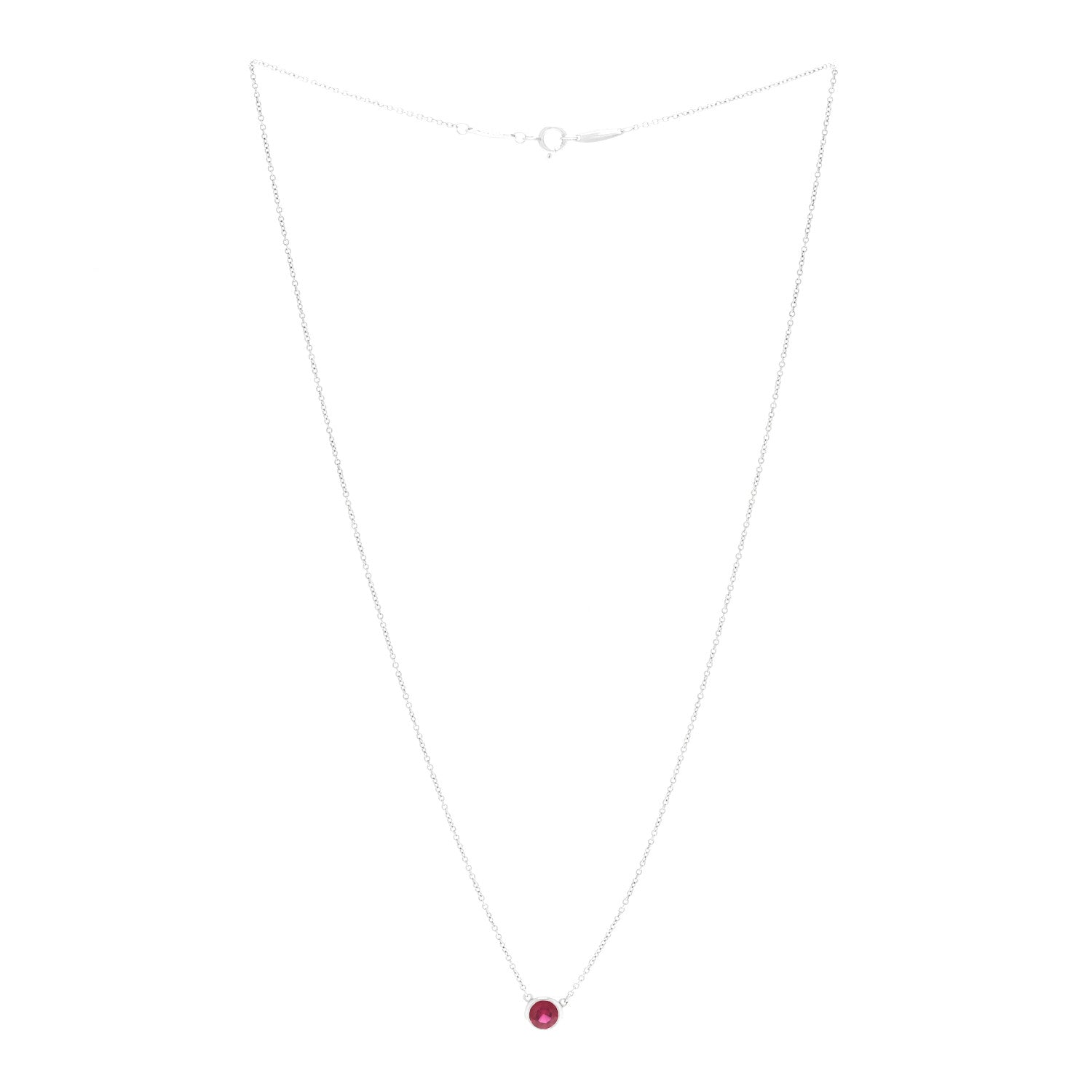 Tiffany Platinum Ruby Elsa Peretti Color By The Yard Pendant Necklace 3 of 5