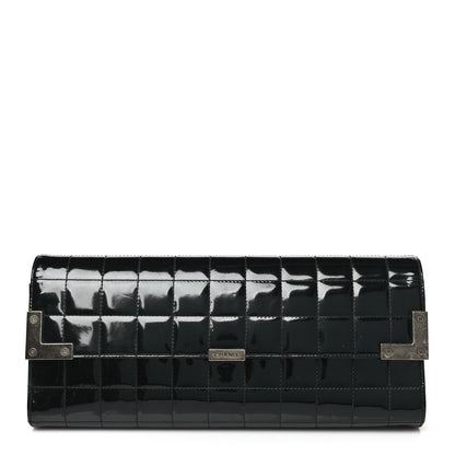 Chanel Patent Chocolate Bar Clutch Black 1 of 10