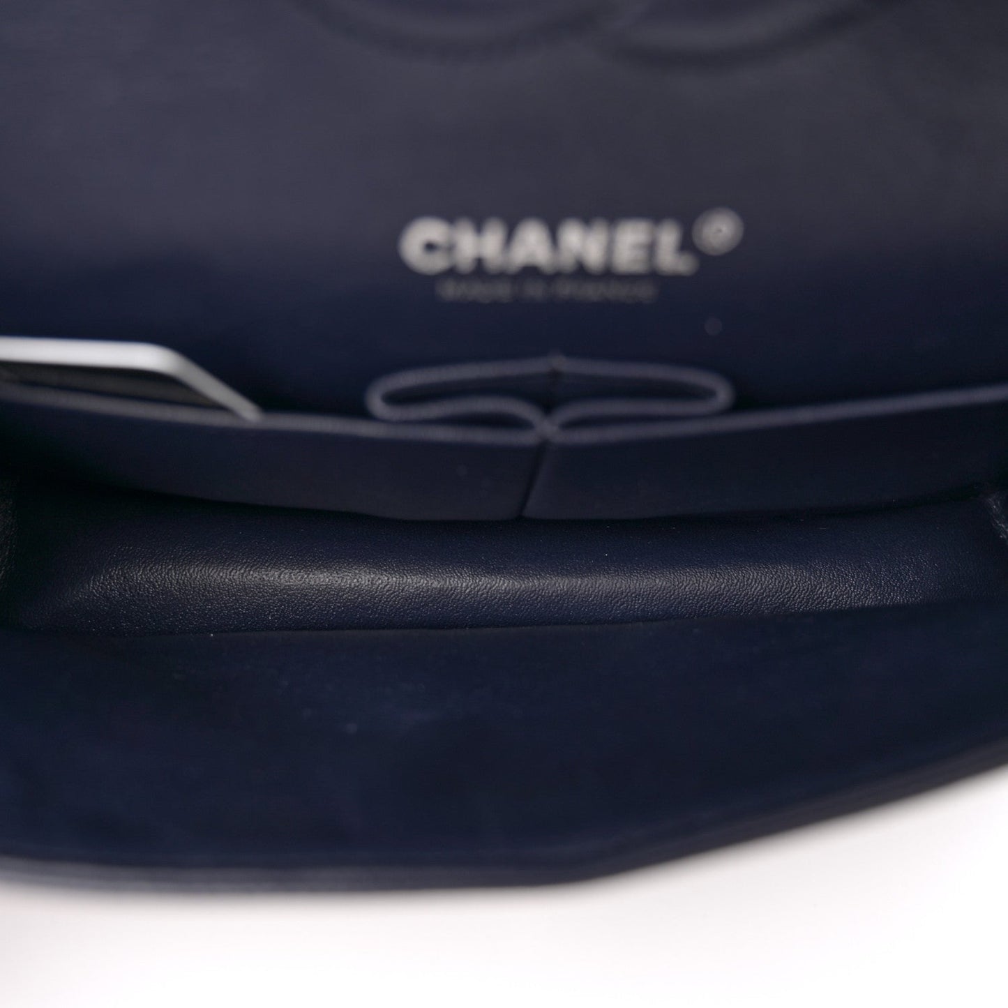 Caviar Quilted Medium Double Flap Navy