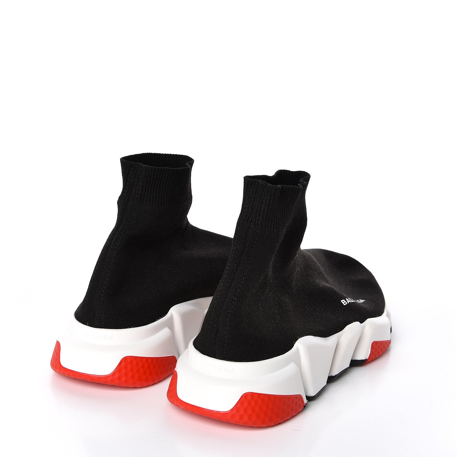 Balenciaga Neoprene Knit Womens Speed Sneakers 40 Black White Red 4 of 6