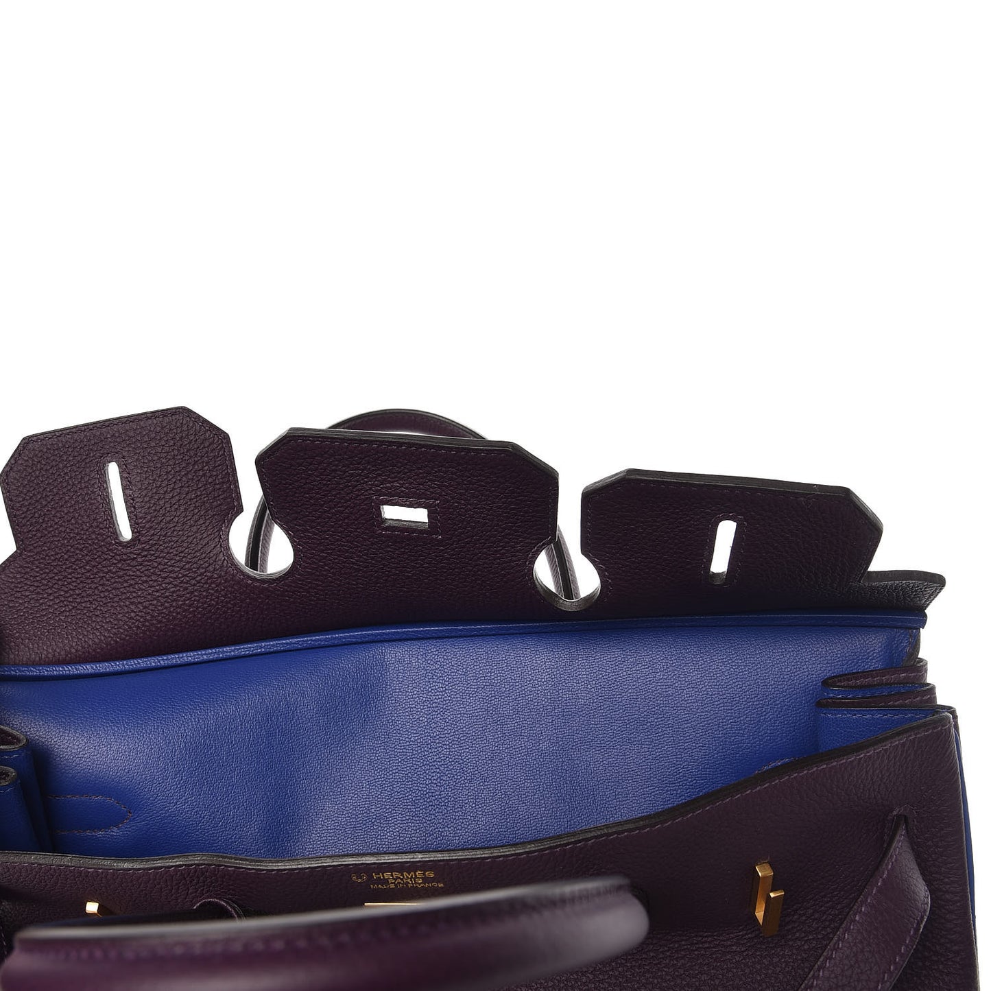 Togo Horseshoe Birkin 35 Raisin Bleu Electrique