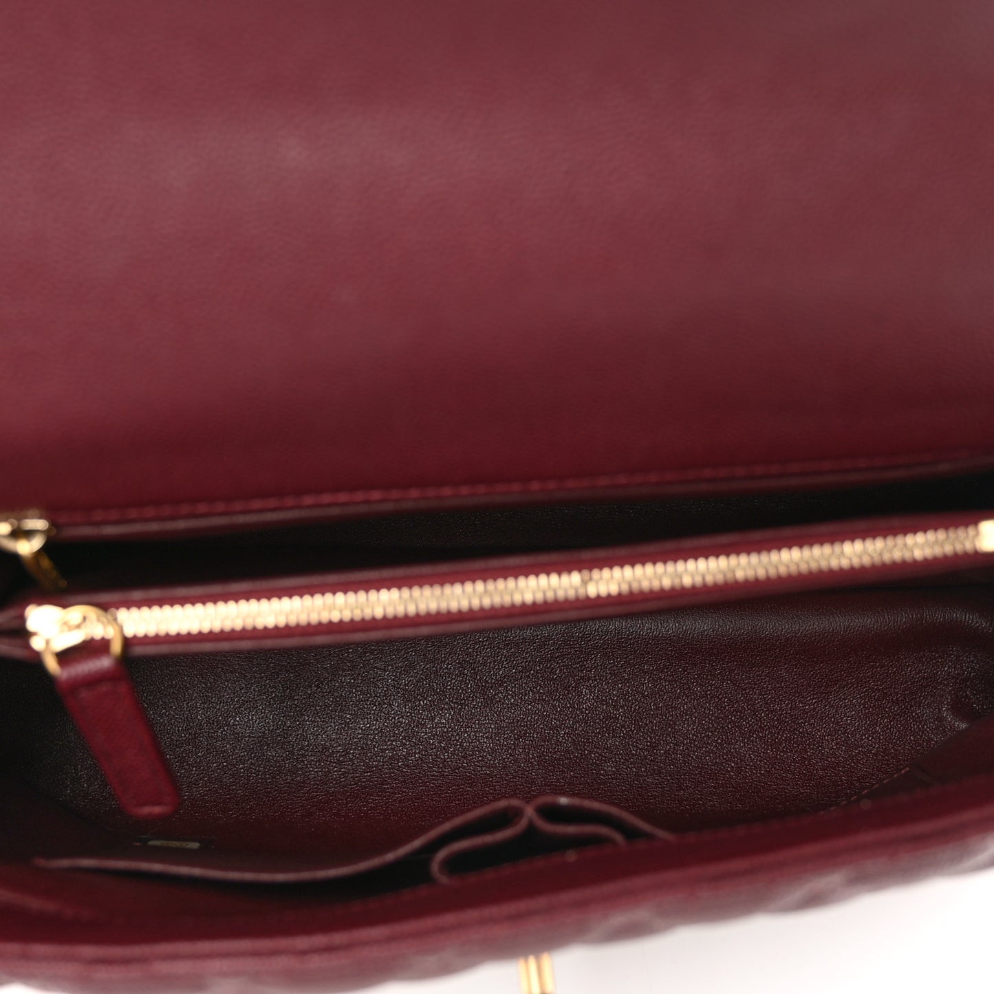 Caviar Lizard Quilted Medium Coco Handle Flap Burgundy