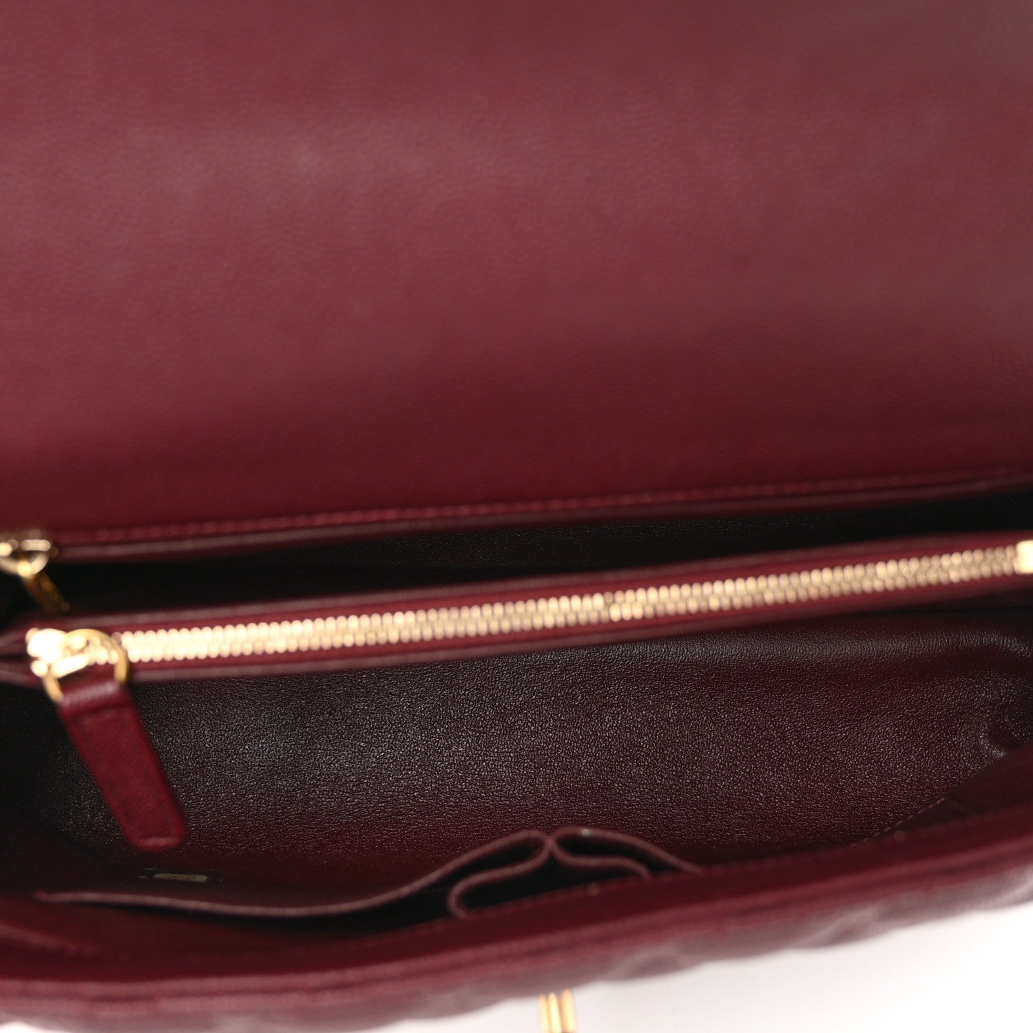 Chanel Caviar Lizard Quilted Medium Coco Handle Flap Burgundy 6 of 11