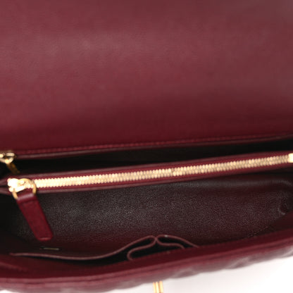 Chanel Caviar Lizard Quilted Medium Coco Handle Flap Burgundy 6 of 11