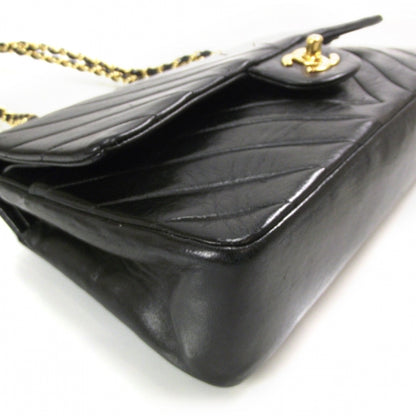 Chanel Vintage Lambskin Chevron Double Flap Black 5 of 13