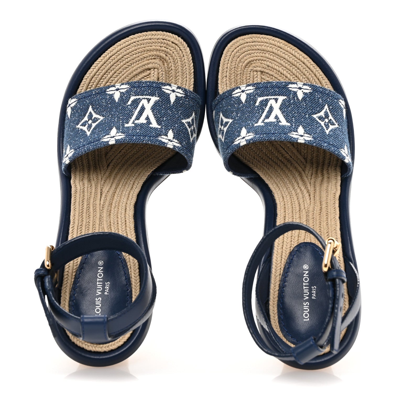 Louis Vuitton Monogram Denim Maia Wedge Sandal 37 2 of 9