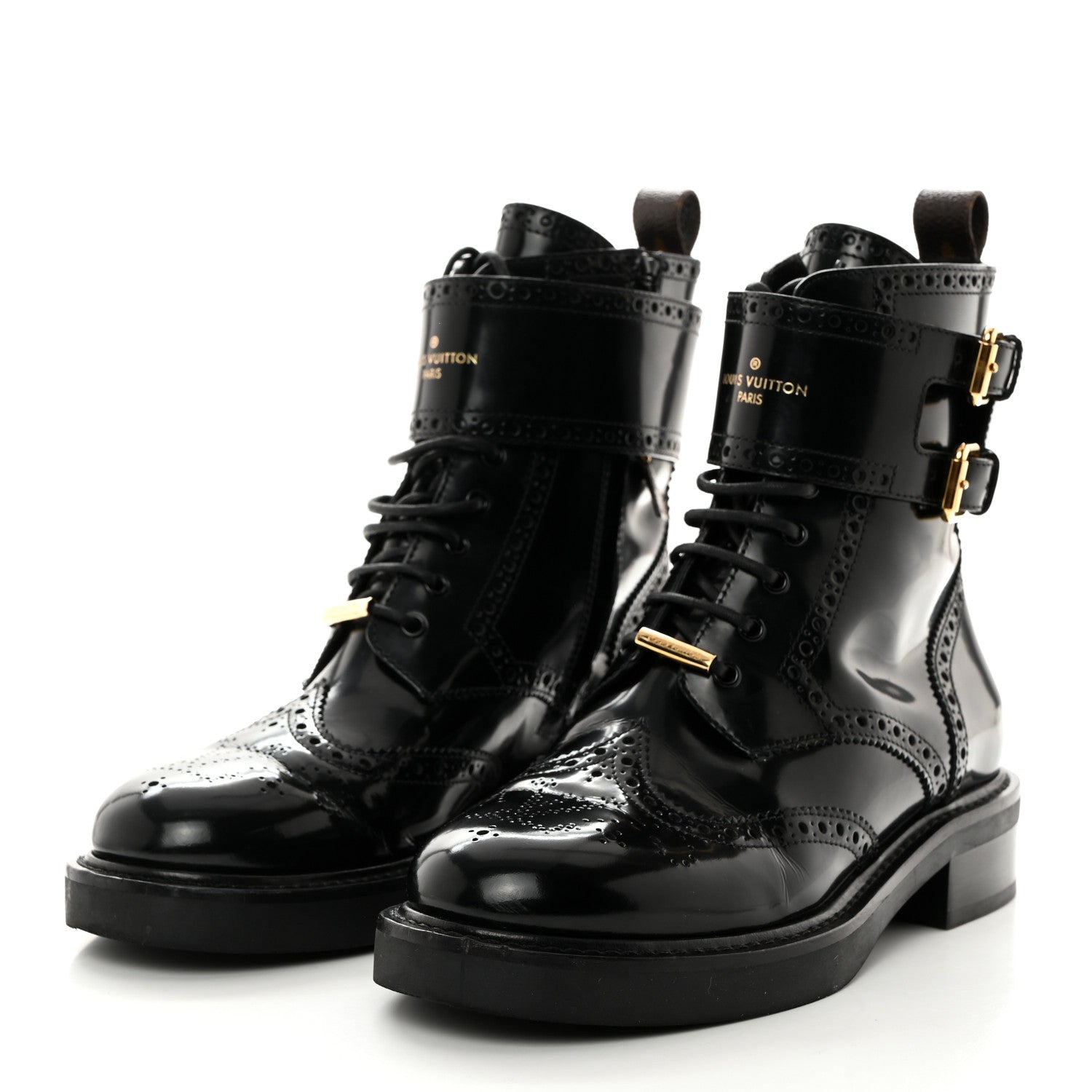 Louis Vuitton Glazed Calfskin Midtown Ankle Boots 37 Black 3 of 8