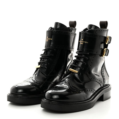 Louis Vuitton Glazed Calfskin Midtown Ankle Boots 37 Black 3 of 8