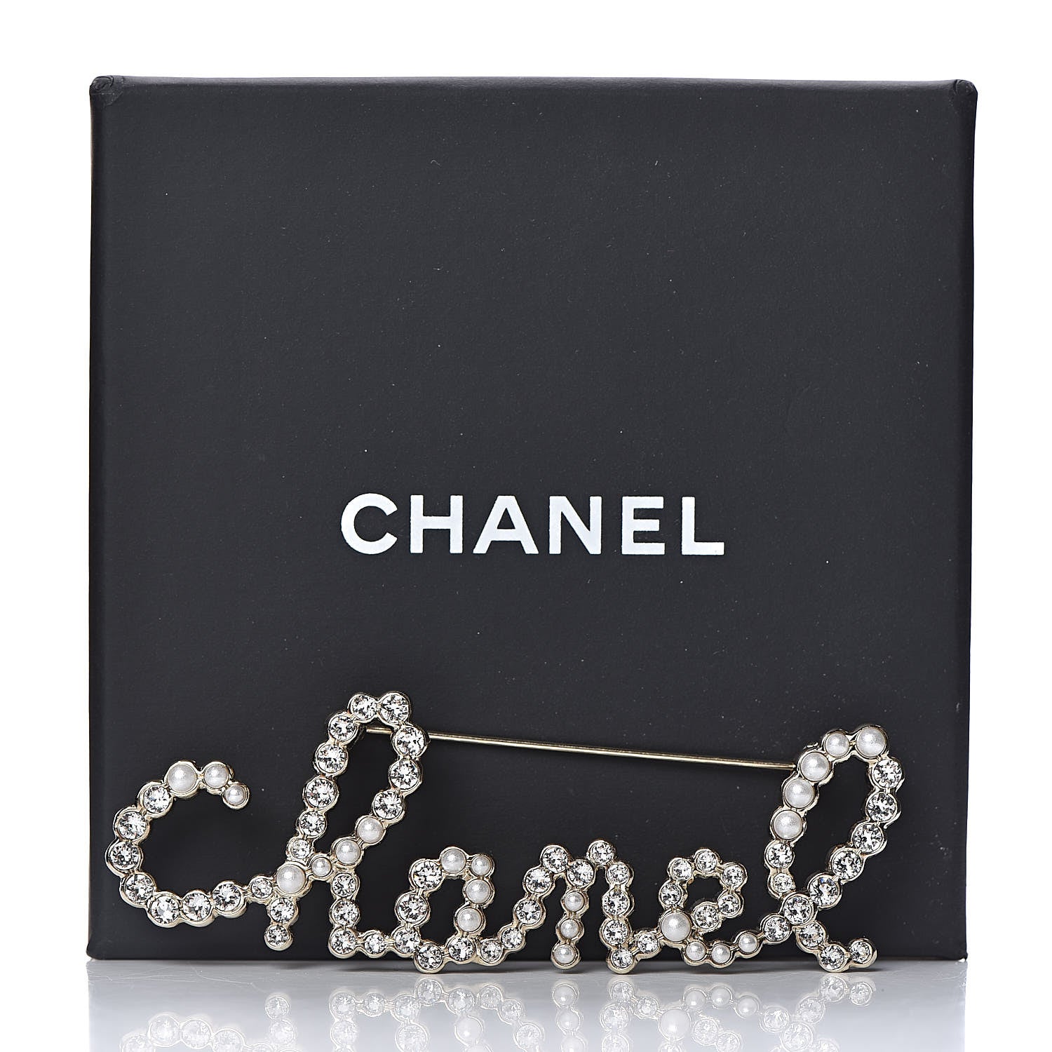 Chanel Metal Glass Swirling Pearls Brooch Pin Gold 5 of 5