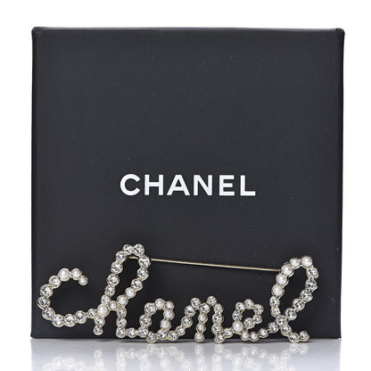 Chanel Metal Glass Swirling Pearls Brooch Pin Gold 5 of 5