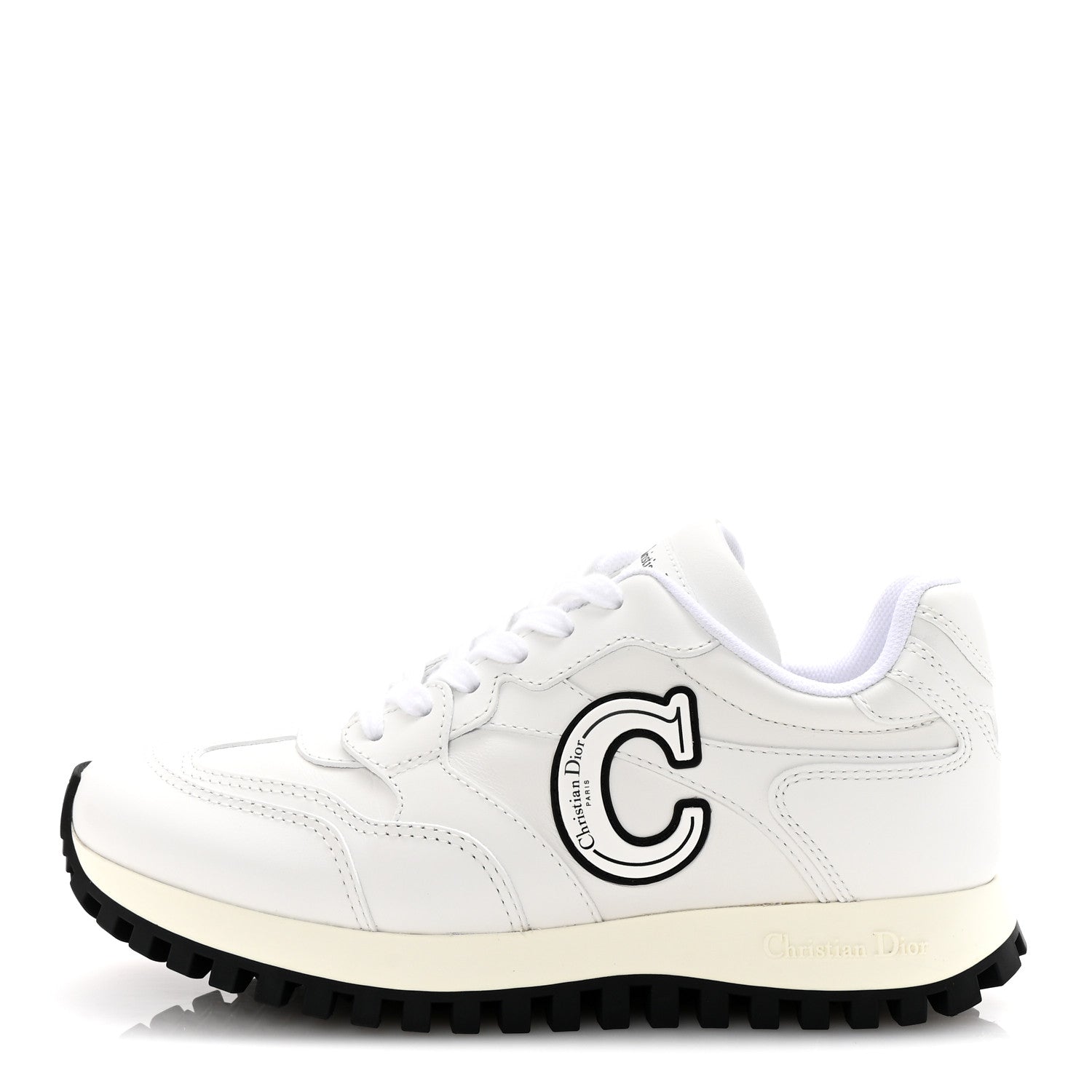 Christian Dior Calfskin C'est Dior Sneakers 37.5 White Black 1 of 10