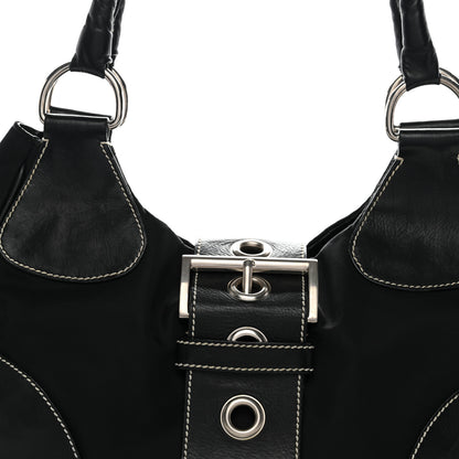 Prada Tessuto Nylon Moon Shoulder Bag Black 8 of 12