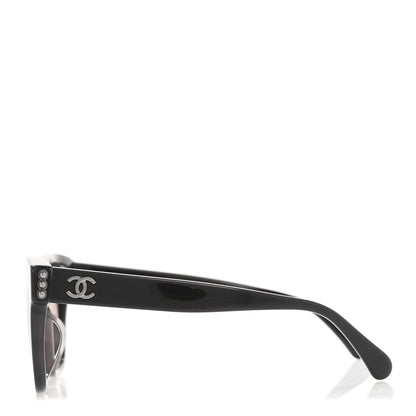 Chanel Acetate Polarized Pearl CC Square Sunglasses 5482-H-A Black 3 of 8