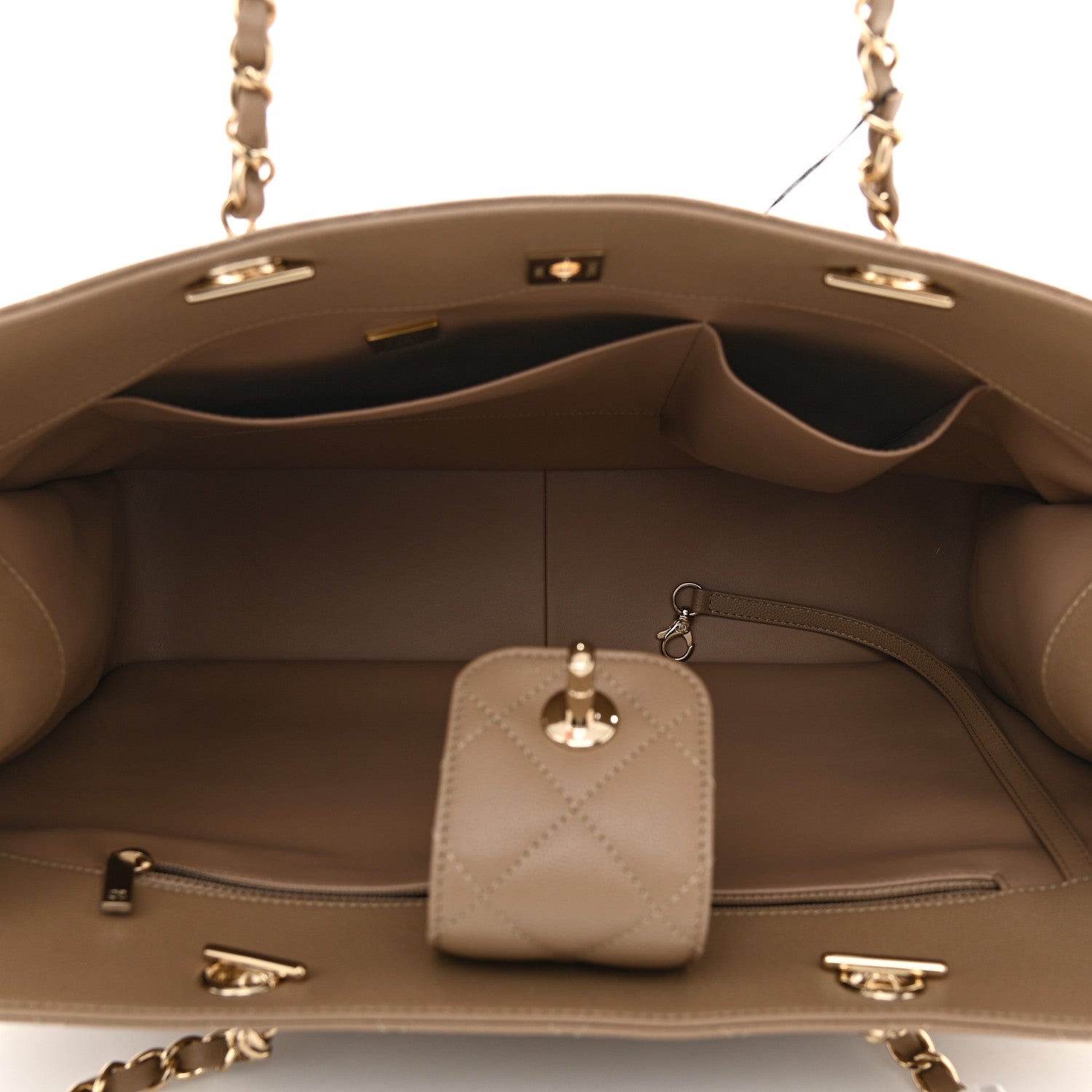 Chanel Calfskin Quilted Large Classic Shopping Tote Beige 5 of 10