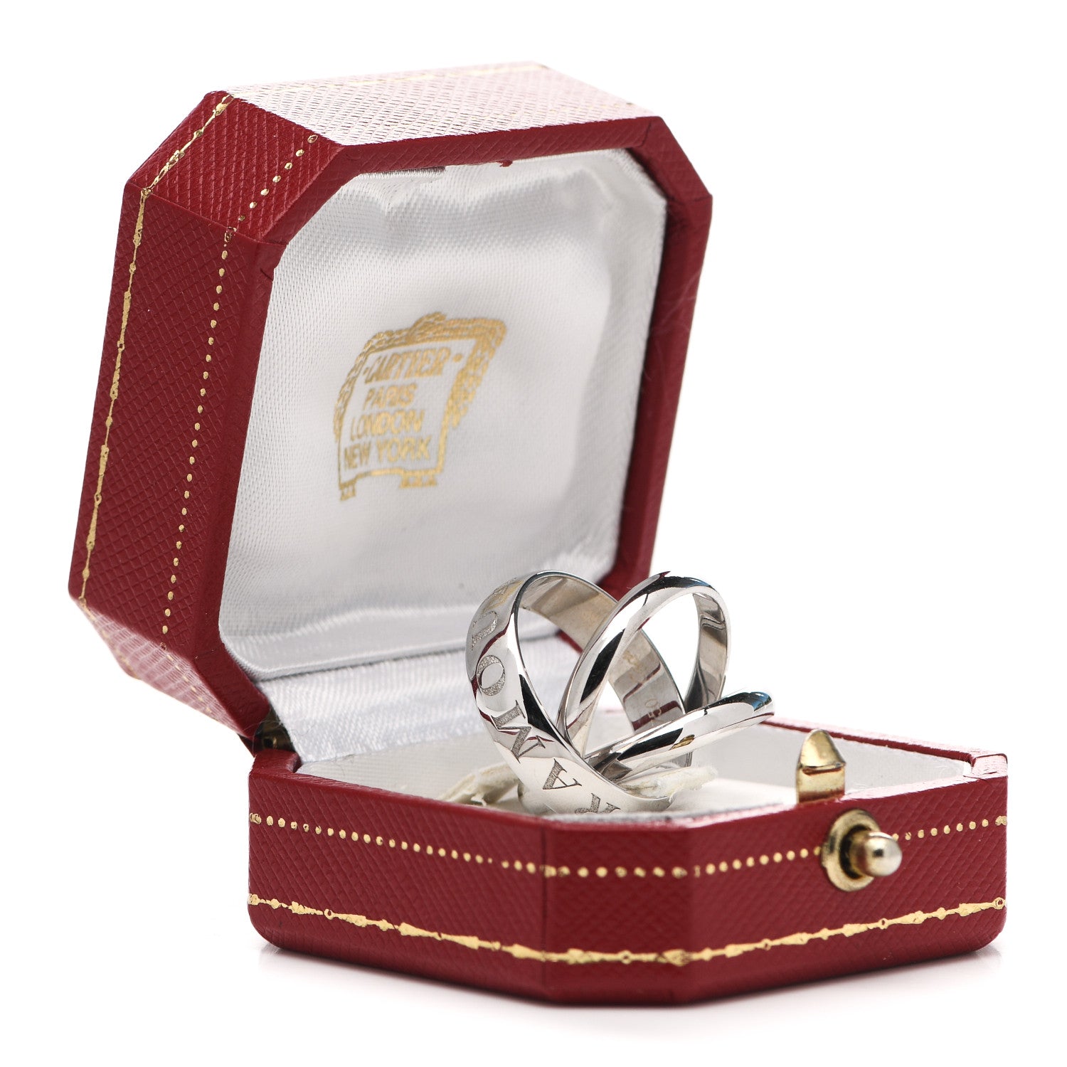 Cartier 18K White Gold Amour Trinity Ring 55 7.25 7 of 7