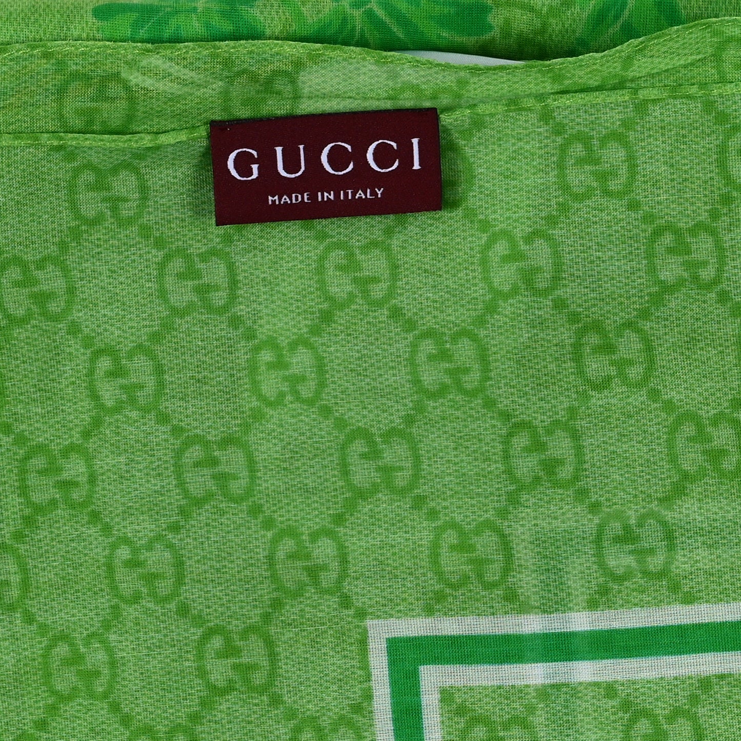 Silk Floral Square Scarf Green