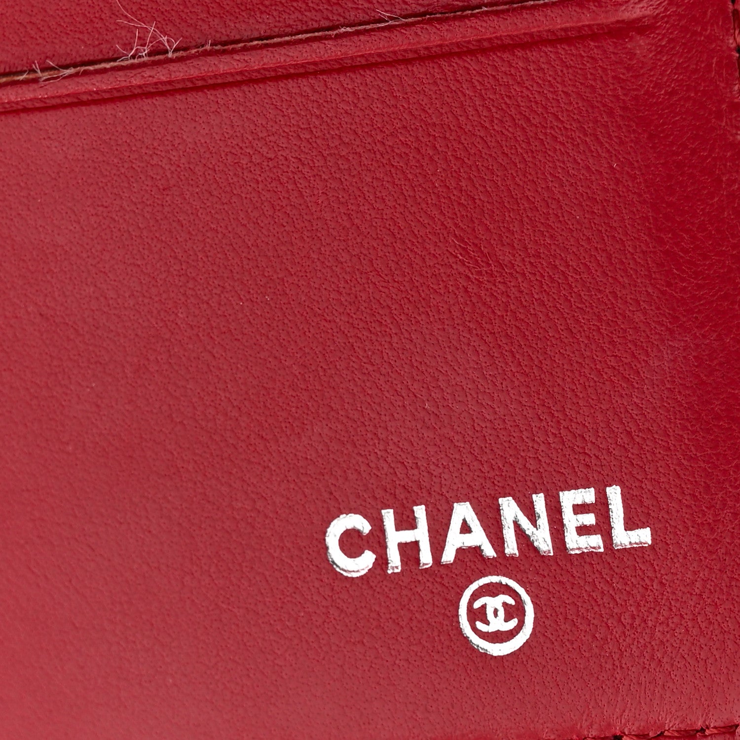 Chanel Lambskin Camellia Embossed Flap Wallet Red 6 of 11