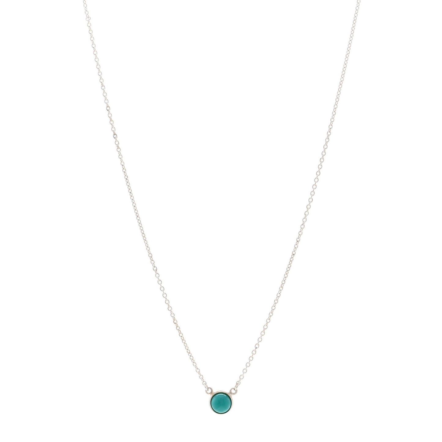 Sterling Silver Turquoise Elsa Peretti Color by the Yard Pendant Necklace