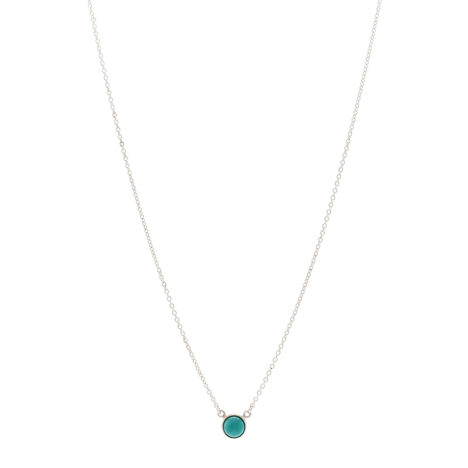 Tiffany Sterling Silver Turquoise Elsa Peretti Color by the Yard Pendant Necklace 1 of 4
