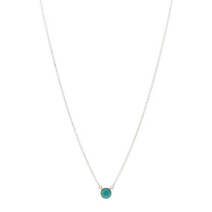 Tiffany Sterling Silver Turquoise Elsa Peretti Color by the Yard Pendant Necklace 1 of 4
