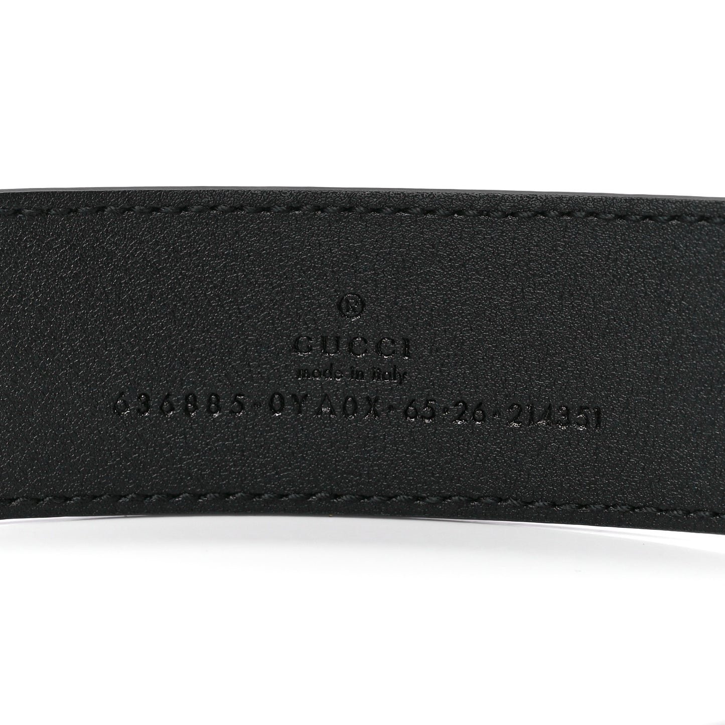 Calfskin Interlocking G Buckle Belt 65 26 Black