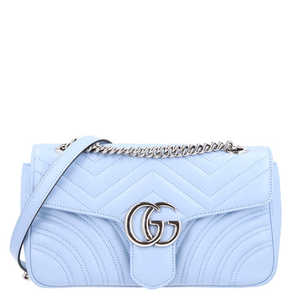 Gucci Calfskin Matelasse Small GG Marmont Shoulder Bag Porcelain Light Blue 1 of 10