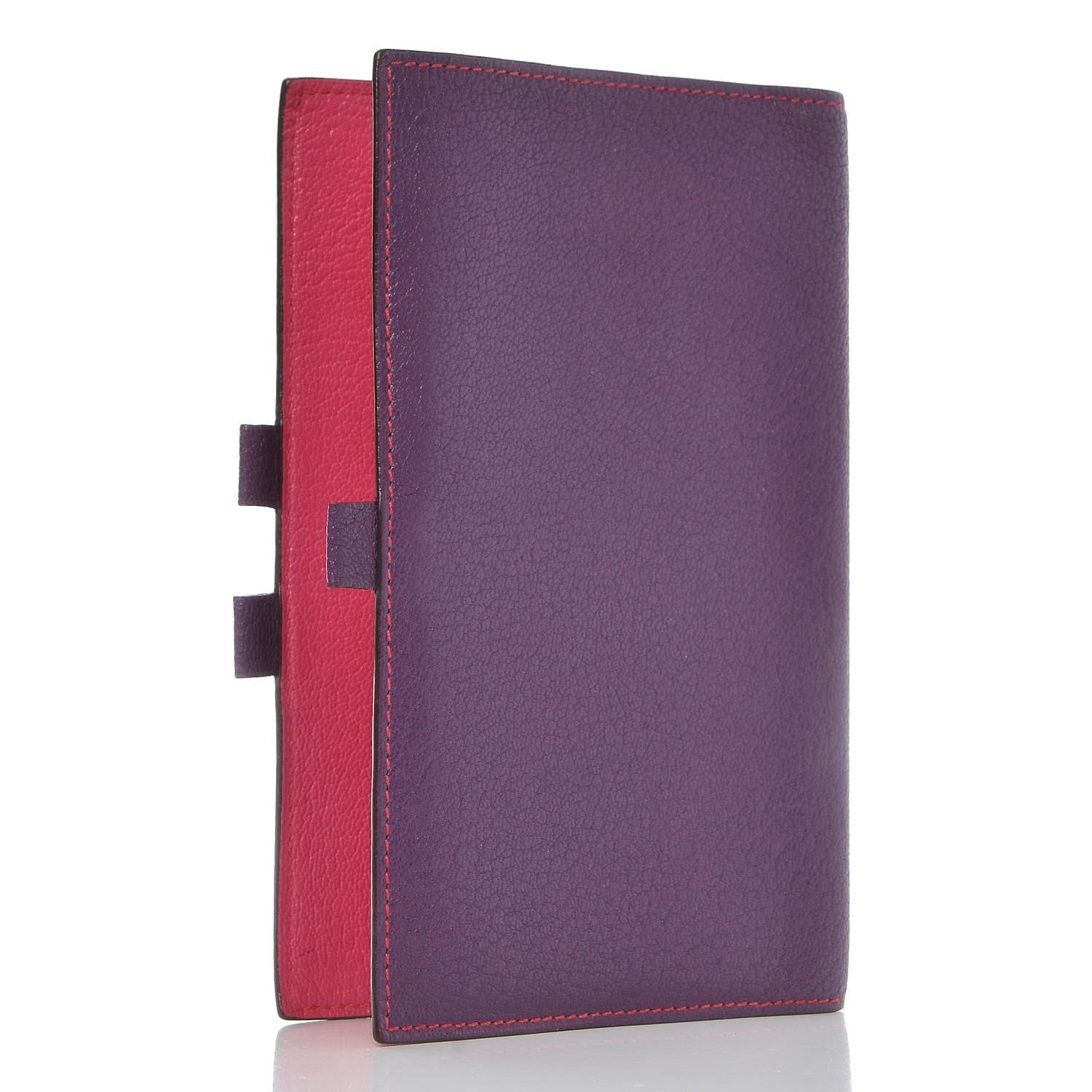 Hermes Chevre Mysore Bi Color Vision Agenda Violet Rose Shocking 3 of 9